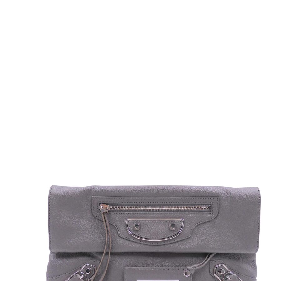 Metallic Edge Envelope Clutch with Strap Grey | Studio Nafay