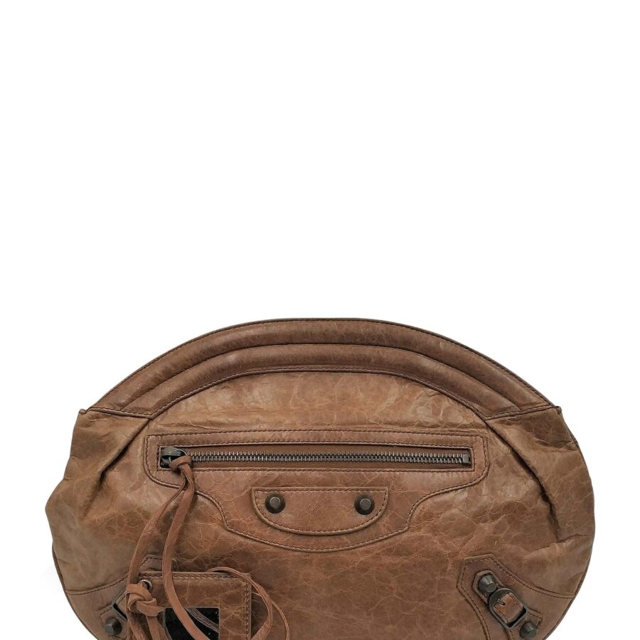 Motocross Classic Oval Clutch Brown | Studio Nafay