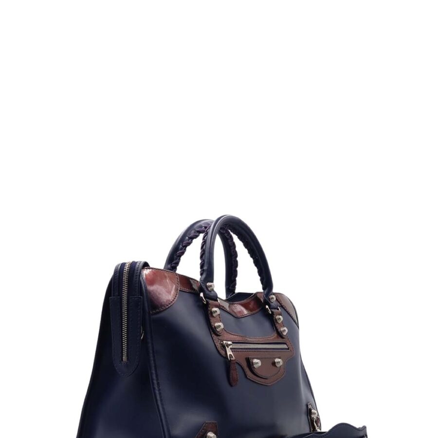 Motocross Giant 12 Nickel City Bag Navy with Patent Trim | Studio Nafay