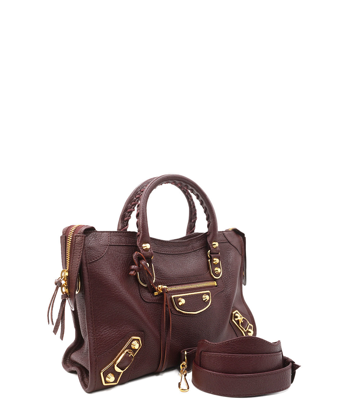 Small Classic City Metallic Edge Bag Red