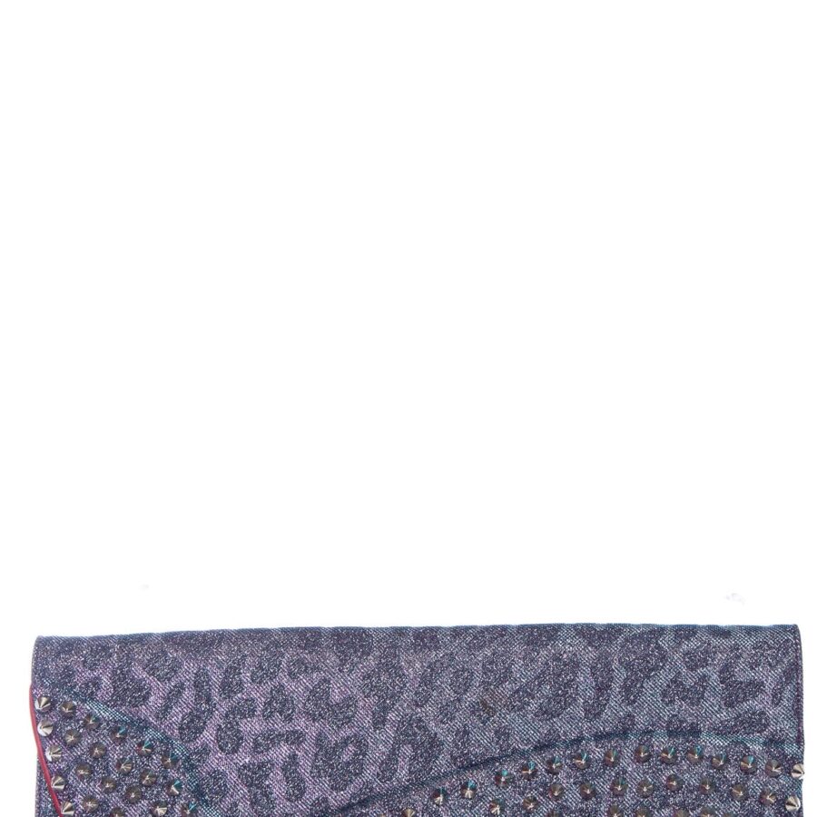 Christian Louboutin Purple Sparkle Cheetah Clutch | Studio Nafay