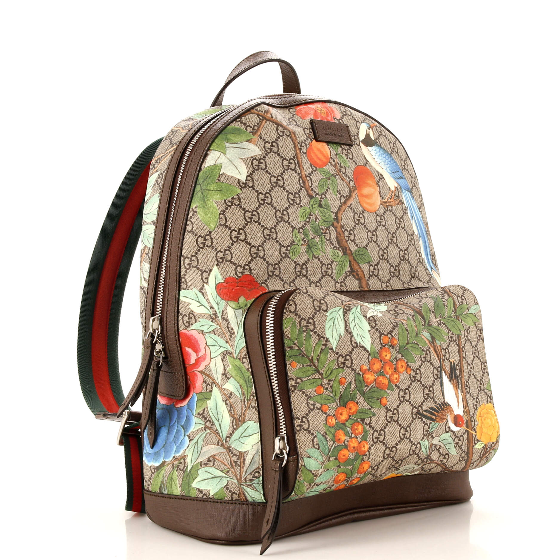 Zip Pocket Backpack Tian Print GG Coated Canvas Medium