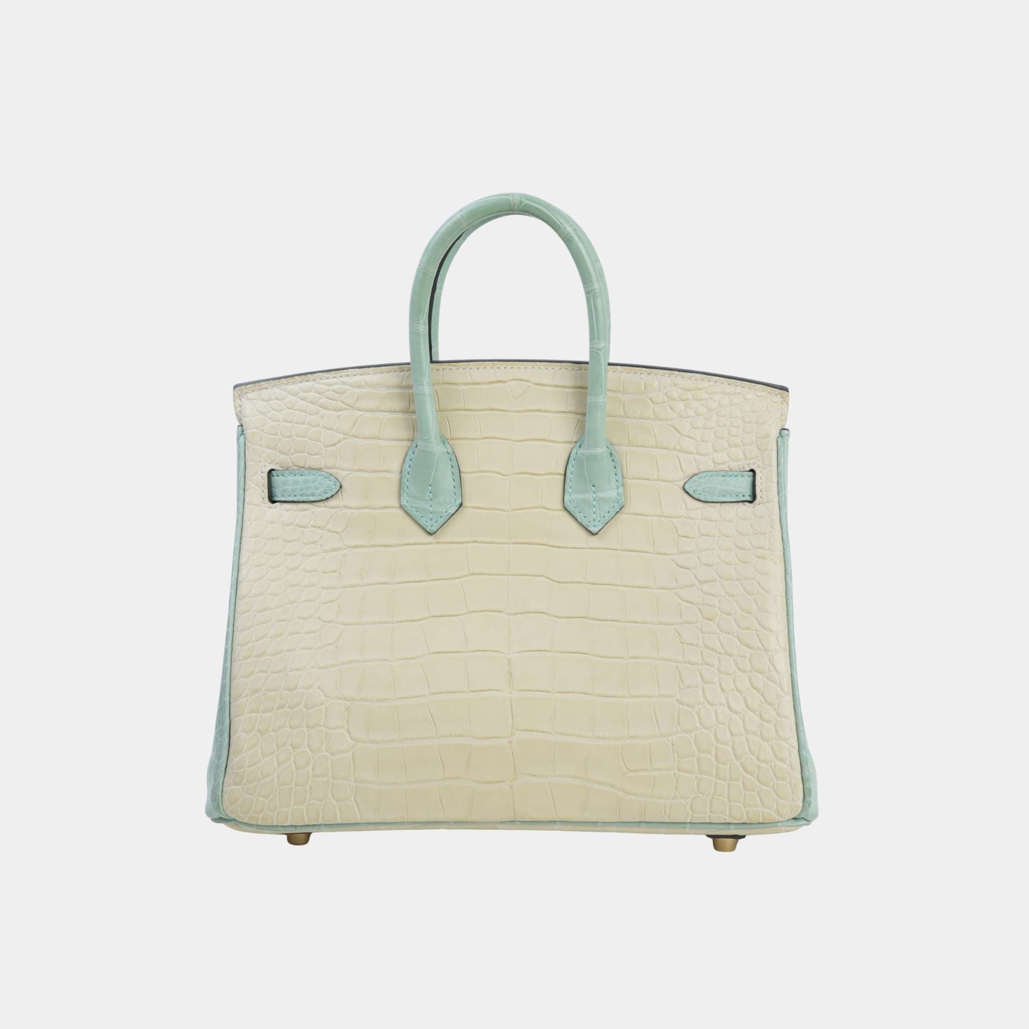 Birkin 25 HSS Matte Alligator Vanille/ Vert d’Eau PBHW