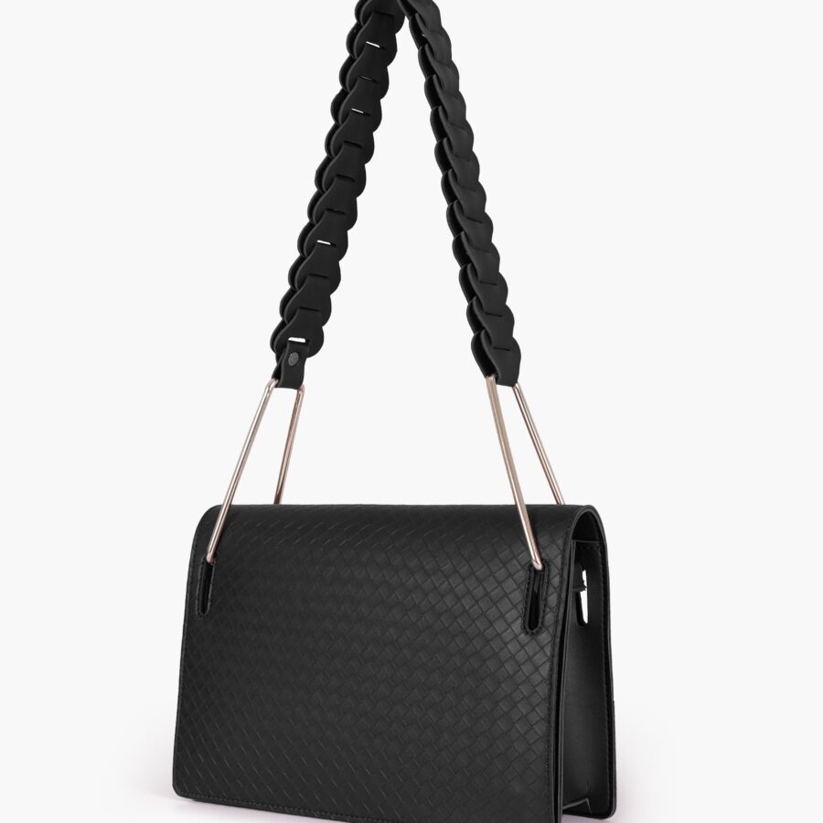 Black loop strap shoulder bag | Studio Nafay