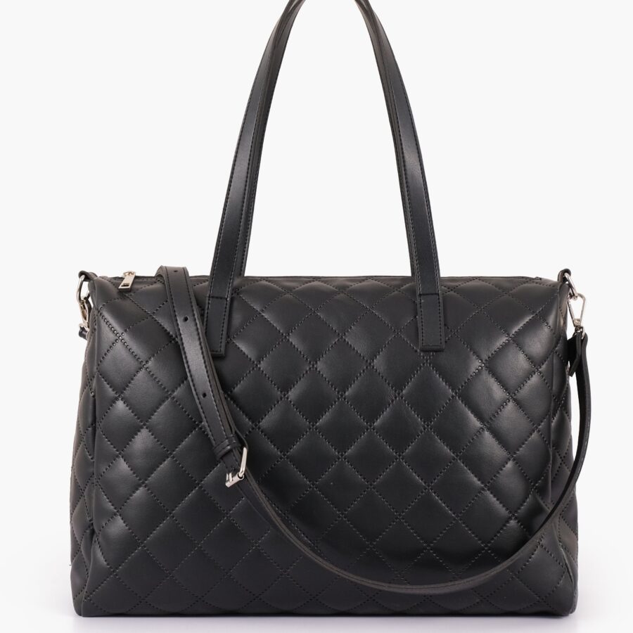 Black quilted carryall Tote Bags | Studio Nafay