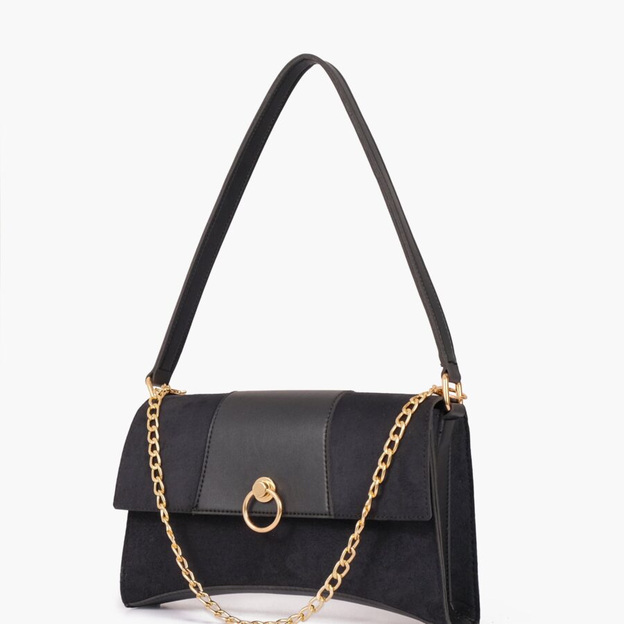 Black suede buckle envelope bag | Studio Nafay