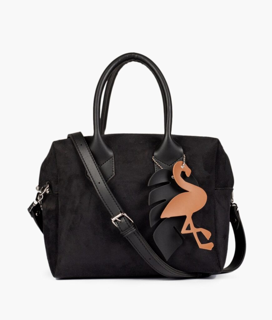 Black suede mini bowling bag | Studio Nafay