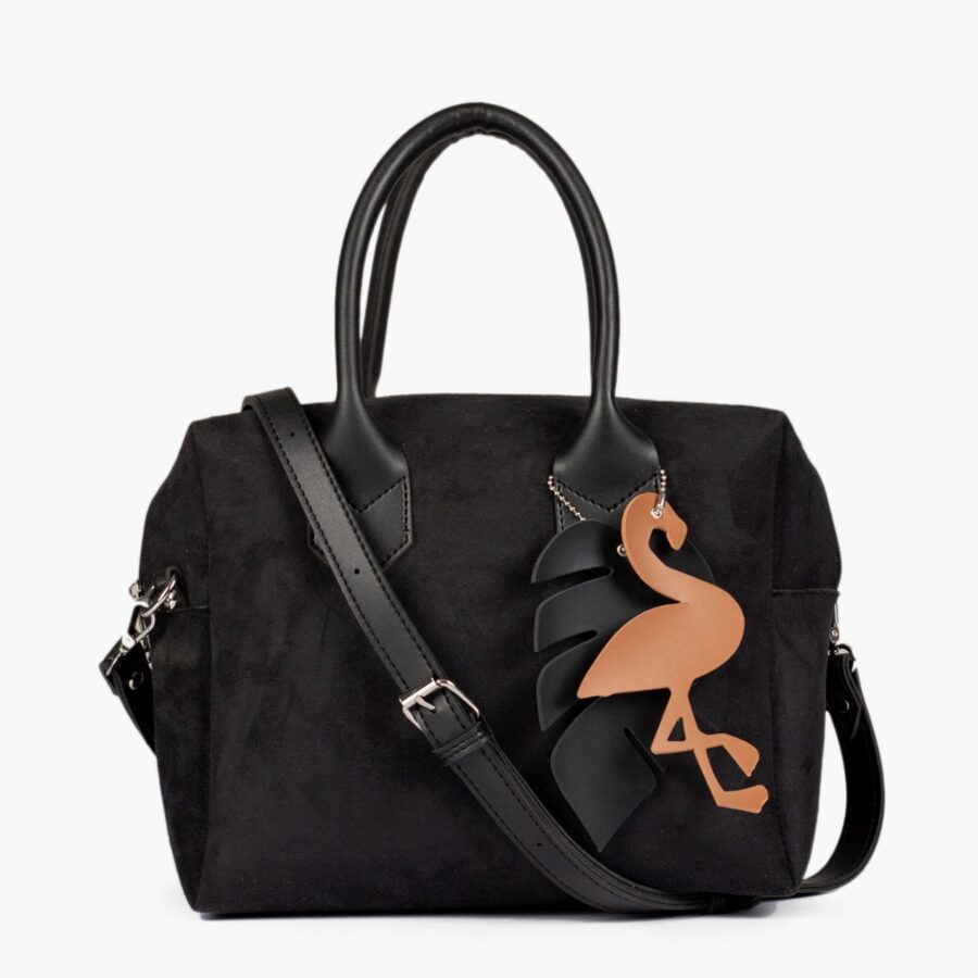 Black suede mini bowling bag | Studio Nafay