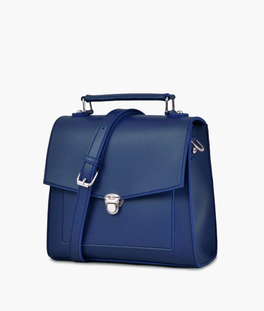 Blue push-lock messenger bag | Studio Nafay