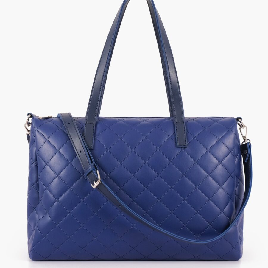 Blue quilted carryall Tote Bags | Studio Nafay