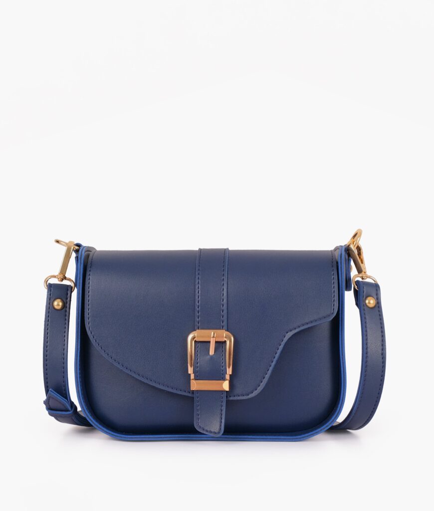 Blue saddle buckle bag | Studio Nafay