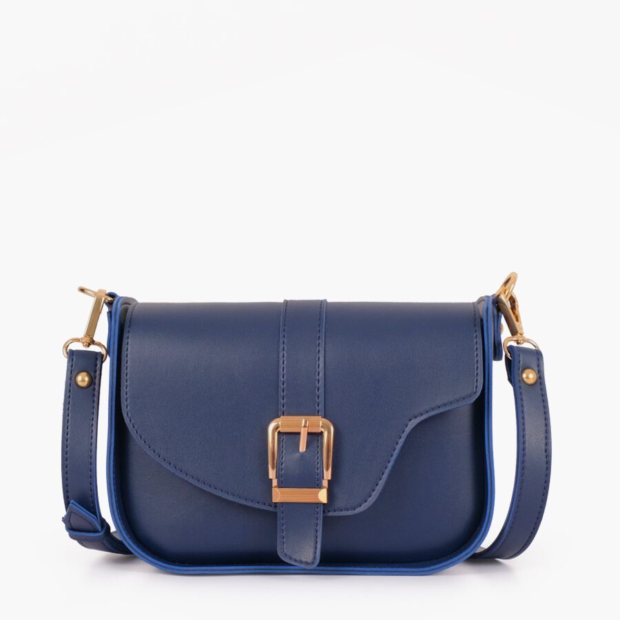 Blue saddle buckle bag | Studio Nafay