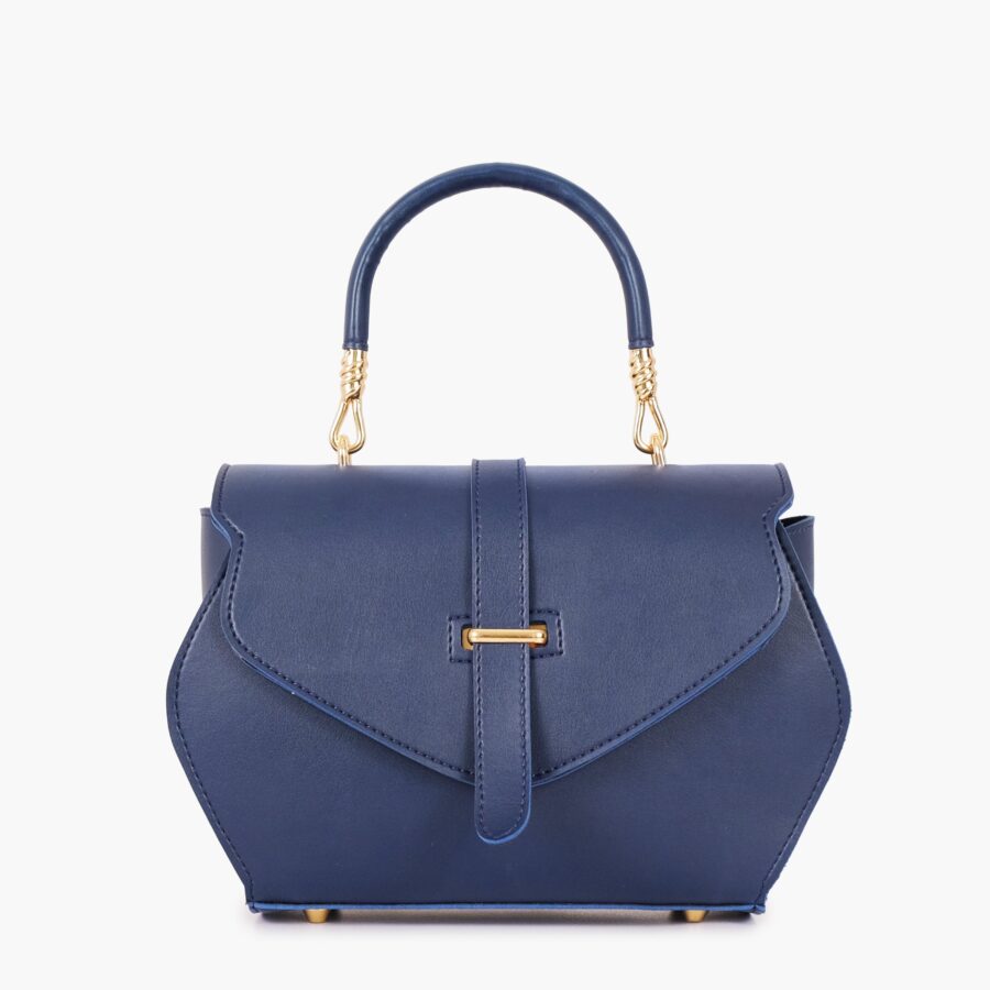 Blue top-handle hexagon bag | Studio Nafay