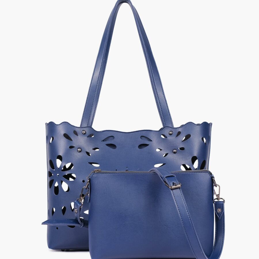 Blue two-piece floral tote | Studio Nafay