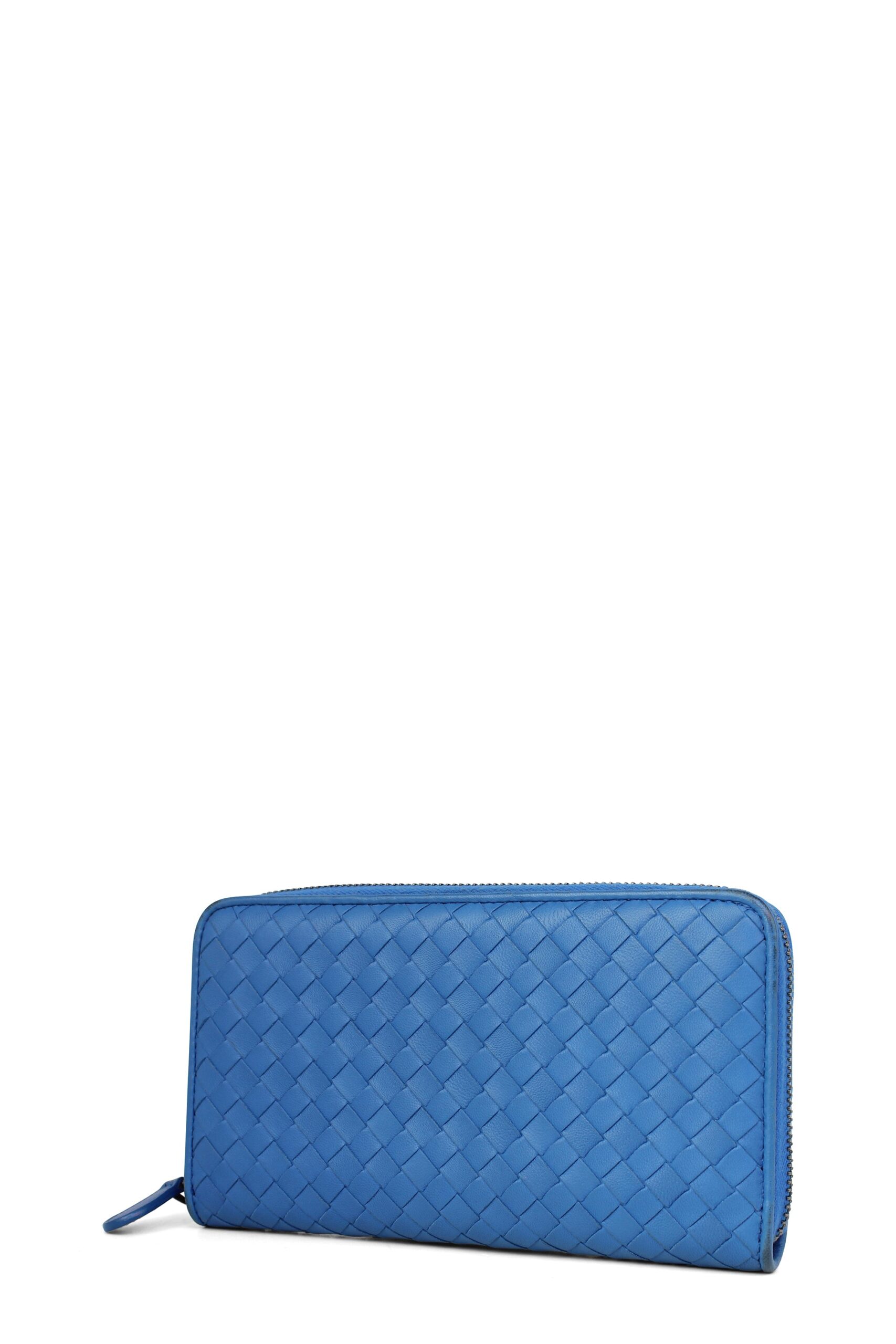 Intrecciato Continental Wallet Blue