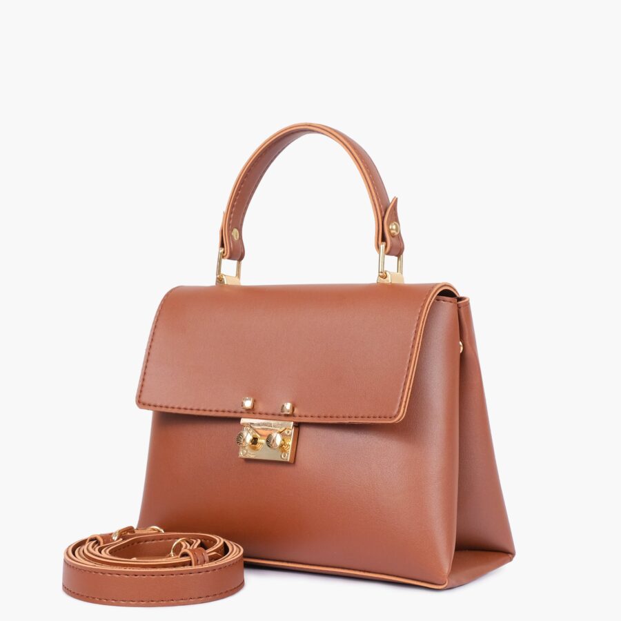 Brown mini top-handle bag | Studio Nafay