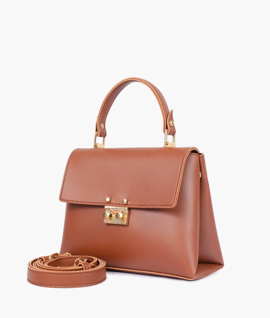 Brown mini top-handle bag | Studio Nafay