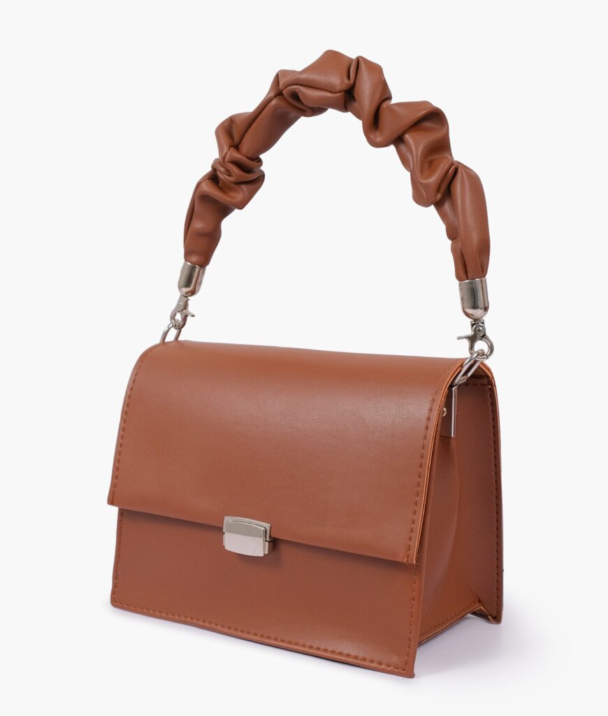 Brown top-handle mini cross-body bag | Studio Nafay