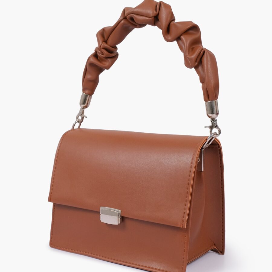 Brown top-handle mini cross-body bag | Studio Nafay