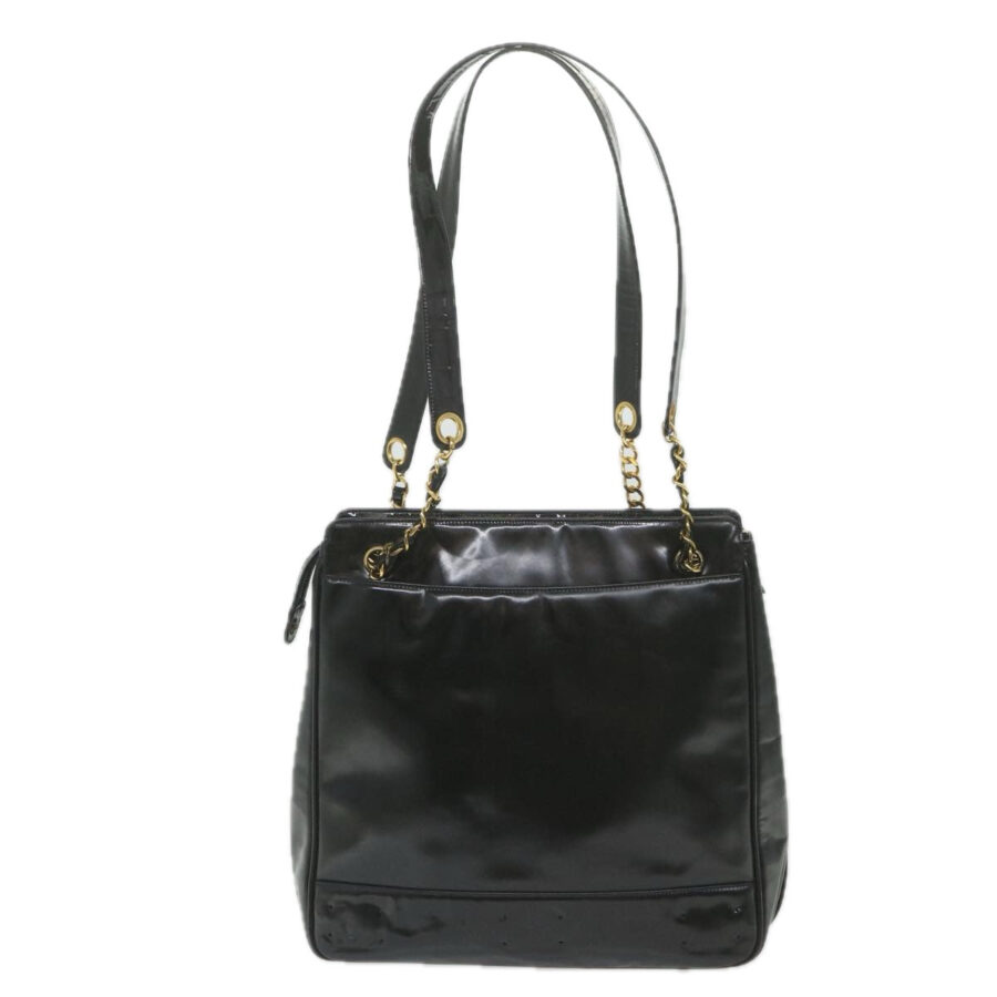 CHANEL Chain Shoulder Bag Patent leather Black CC Auth bs10115 | Studio Nafay