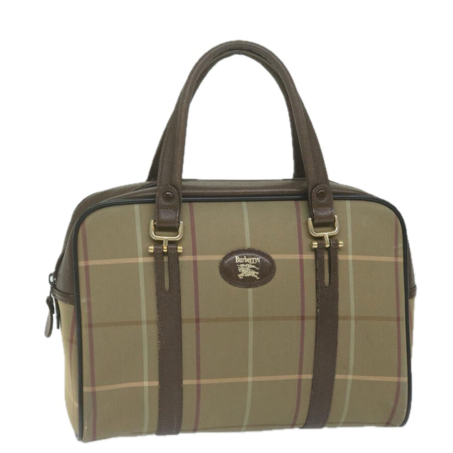 BURBERRYSs Nova Check Hand Bag Nylon Canvas Brown Auth bs11220 | Studio Nafay