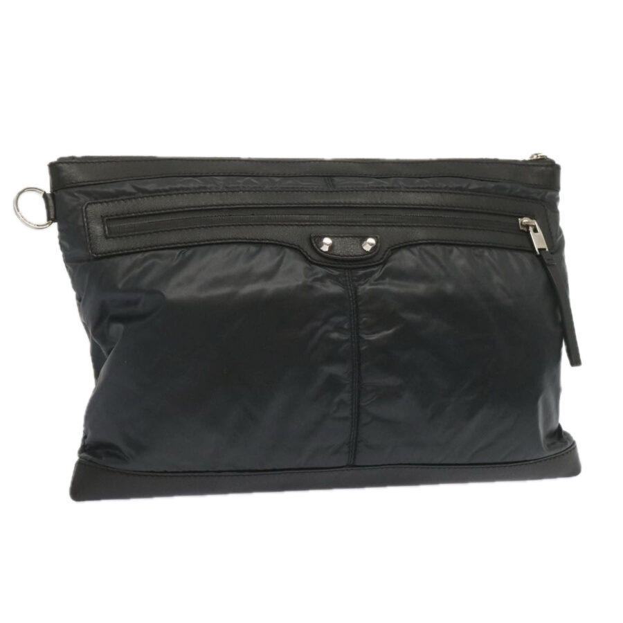 BALENCIAGA Clutch Bag Leather Nylon Black 273023 Auth bs11228 | Studio Nafay