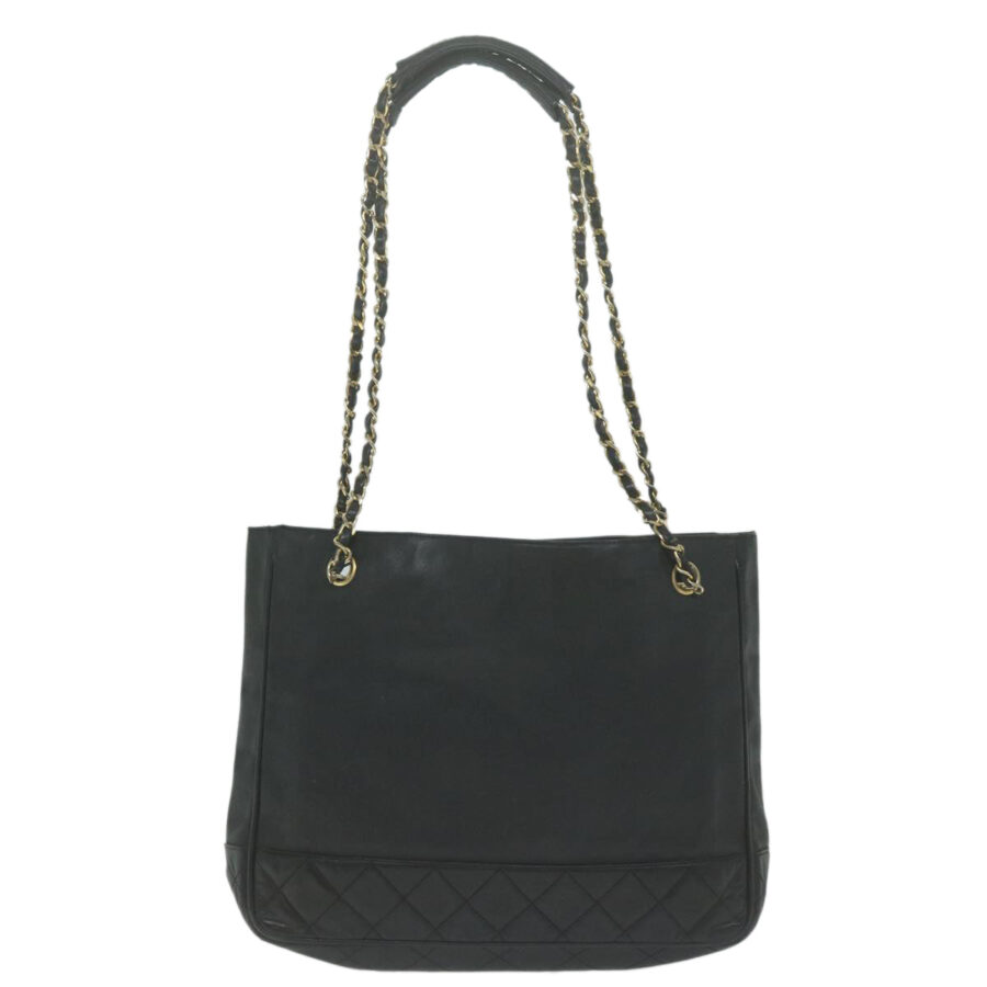 CHANEL Chain Shoulder Bag Coated Canvas Black CC Auth bs11895 | Studio Nafay