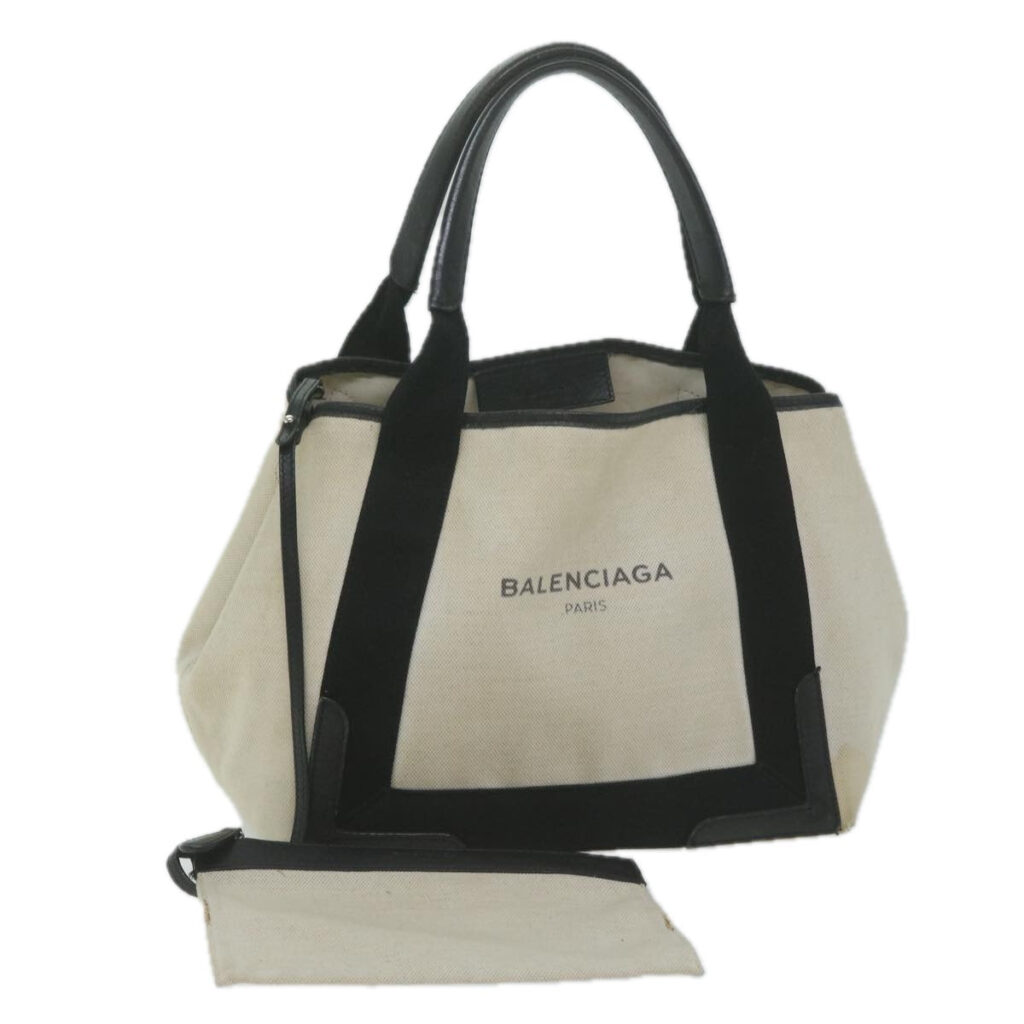 BALENCIAGA Tote Bag Canvas White Black 339933 Auth bs11907 | Studio Nafay