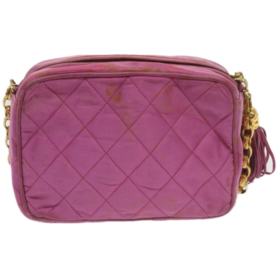 CHANEL Chain Shoulder Bag Satin Pink CC Auth bs12068 | Studio Nafay