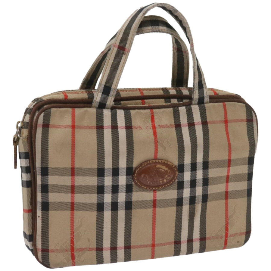 BURBERRYSs Nova Check Hand Bag Canvas Beige Auth bs12412 | Studio Nafay