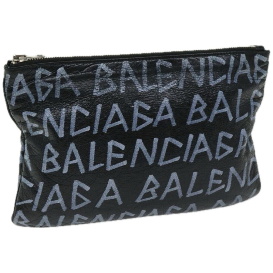BALENCIAGA Clutch Bag Leather Black 535532 Auth bs12428 | Studio Nafay