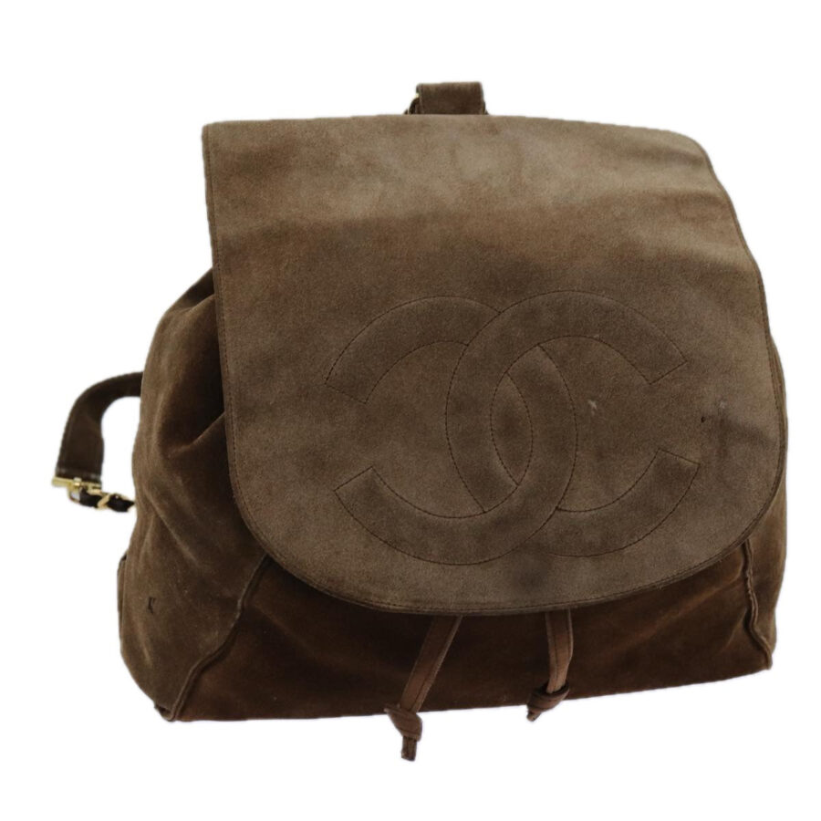 Chanel COCO Mark Backpack Suede Brown CC Auth bs | Studio Nafay