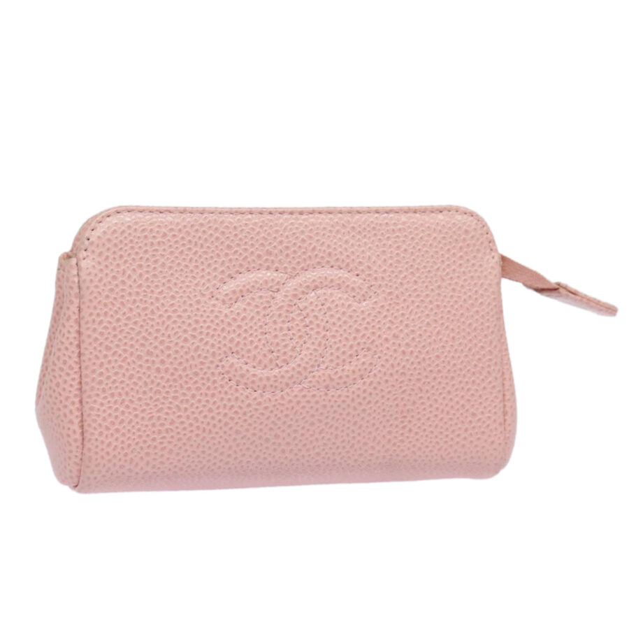 Chanel COCO Mark Coin Purse Caviar Skin Pink CC Auth bs | Studio Nafay
