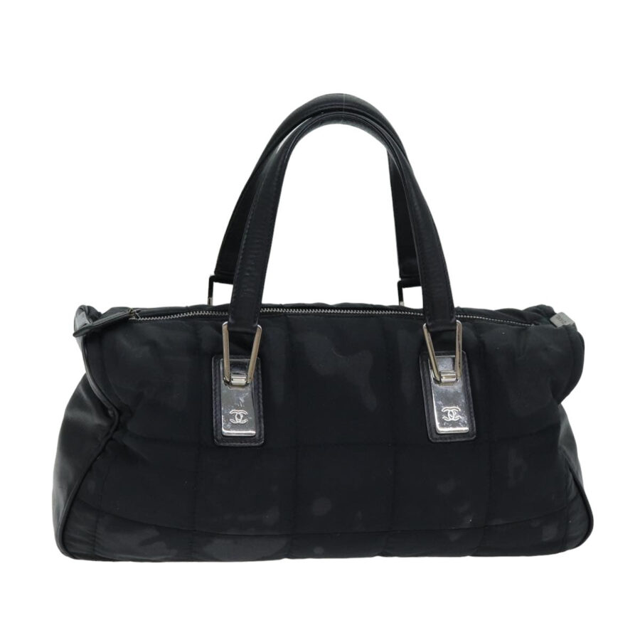Chanel Choco Bar Hand Bag Nylon Black CC Auth bs | Studio Nafay