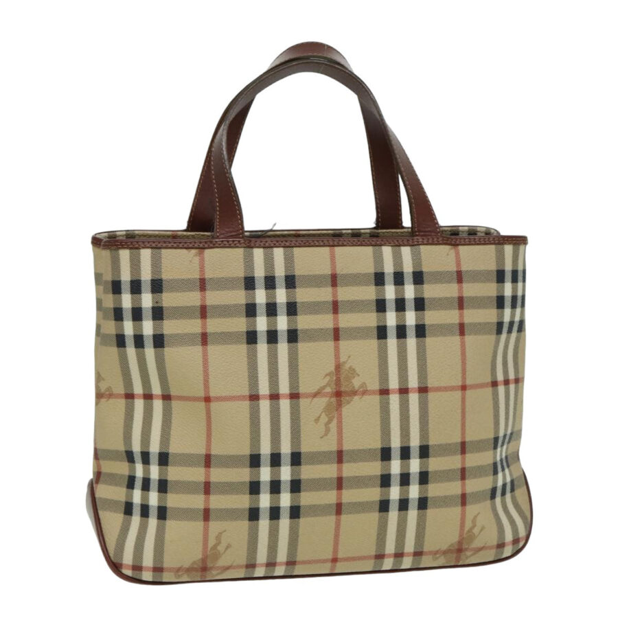 Burberry Nova Check Hand Bag PVC Beige Auth bs15799 | Studio Nafay