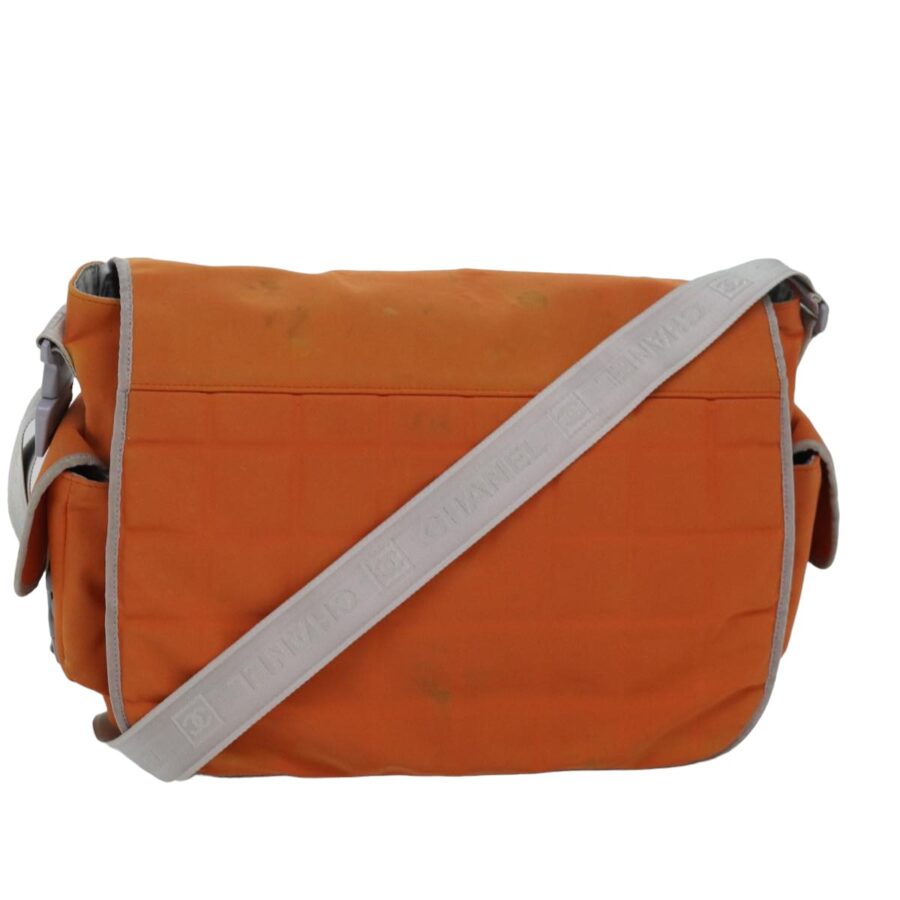 Chanel Choco Bar Sports Line Shoulder Bag Nylon Orange CC Auth bs | Studio Nafay