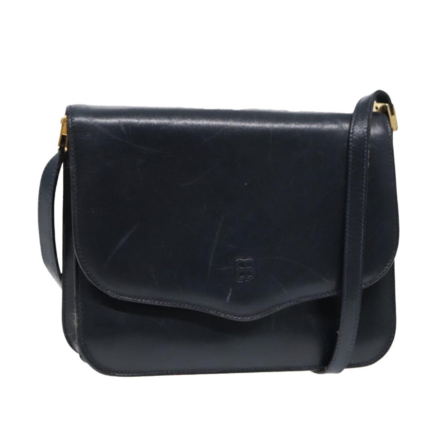 BALENCIAGA Shoulder Bag Leather Navy Gold Auth bs17168 | Studio Nafay