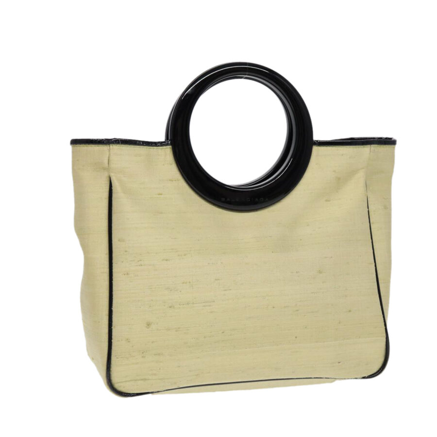 BALENCIAGA Hand Bag Canvas Silver Yellow Auth bs17169 | Studio Nafay