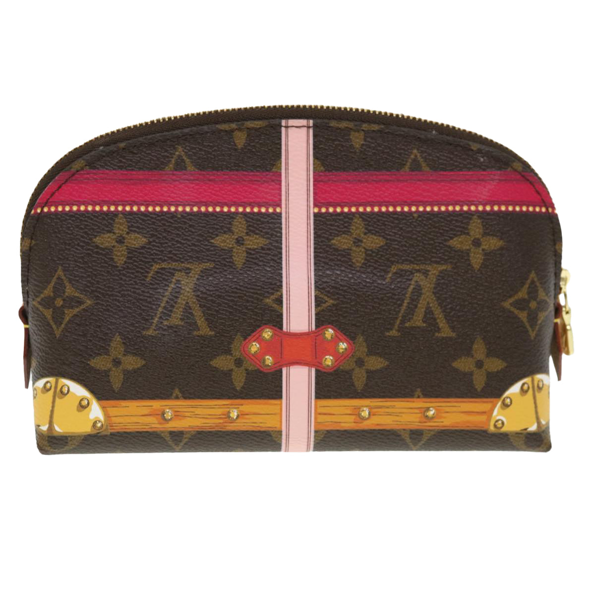 LOUIS VUITTON Monogram Summer Trunk Pochette Cosmetic Pouch bs4543