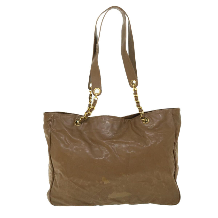 CHANEL Chain Shoulder Bag Patent leather Brown CC Auth bs7578 | Studio Nafay