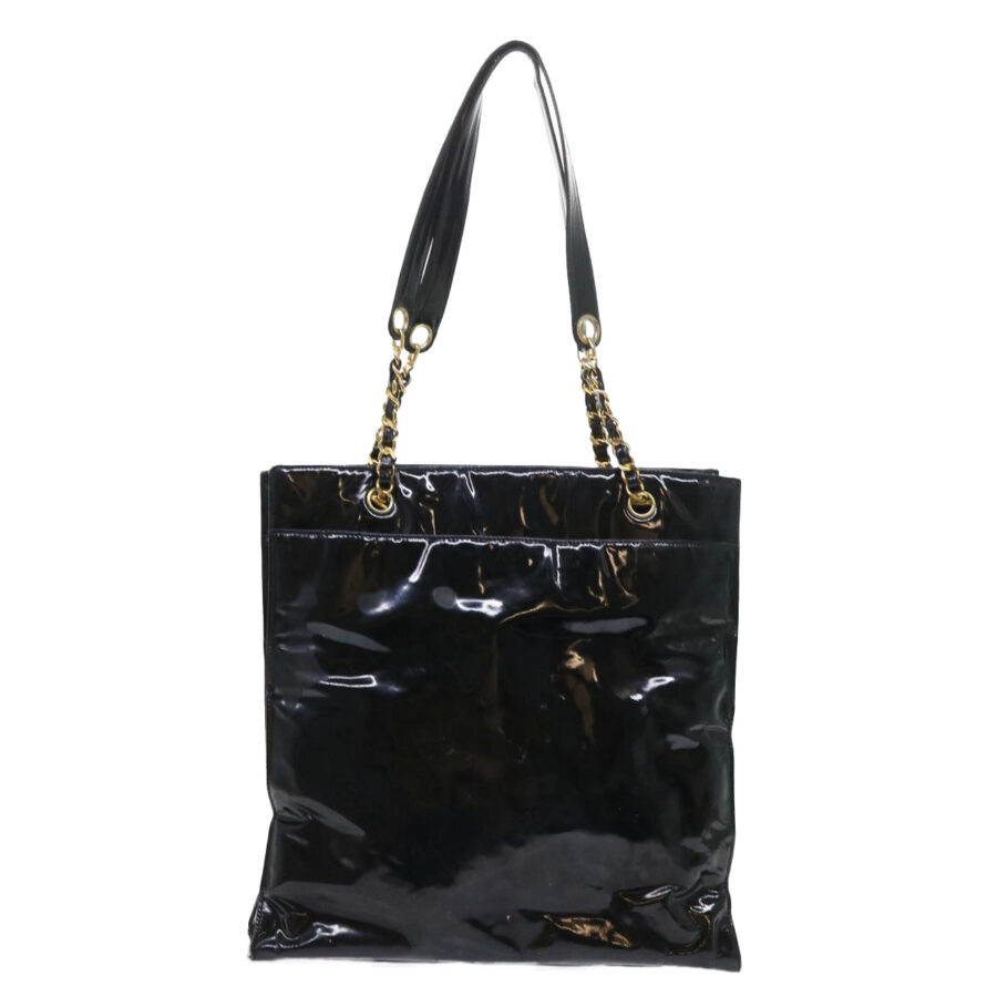 CHANEL Chain Shoulder Bag Patent leather Black CC Auth bs8351 | Studio Nafay