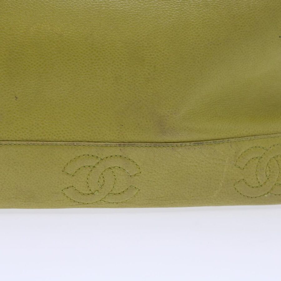 CHANEL Chain Shoulder Bag Caviar Skin Green CC Auth bs8909 | Studio Nafay