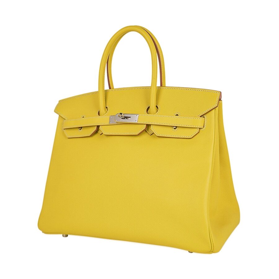Hermes Birkin 35 Lime Candy Limited Edition Bag Epsom Palladium | Studio Nafay