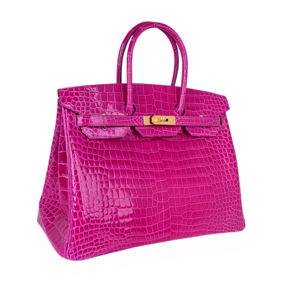 Hermes Birkin 35 Rose Scheherazade Porosus Crocodile Bag Gold Hardware | Studio Nafay