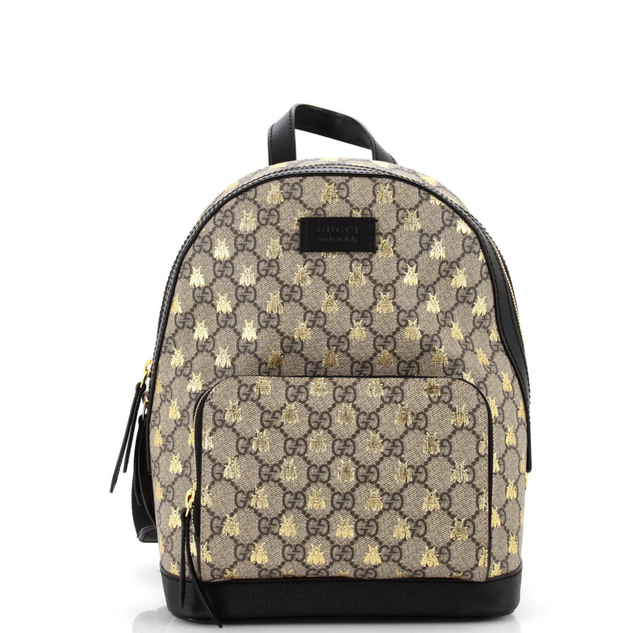 Zip Pocket Backpack Printed GG Coated Canvas Small | Studio Nafay