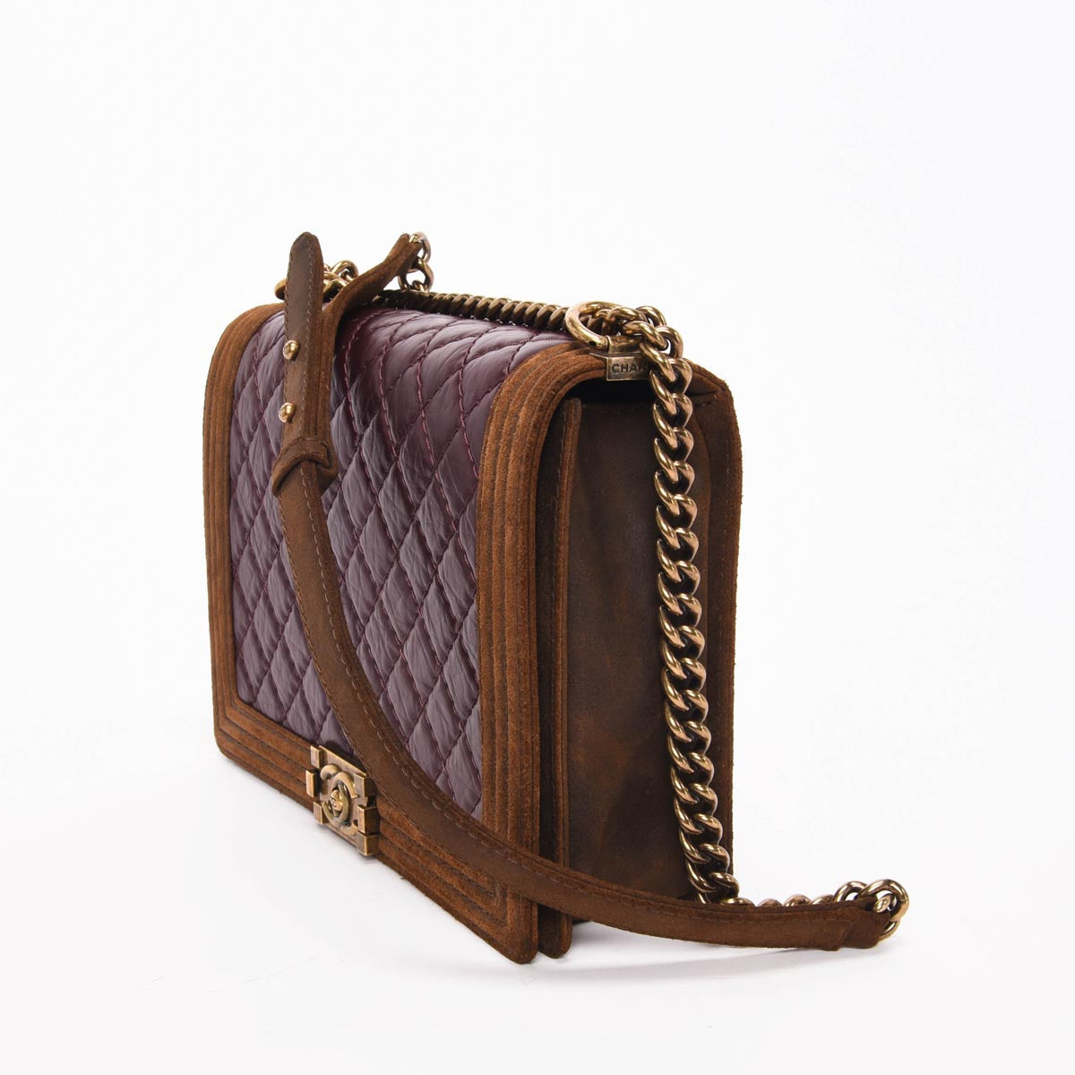 Chanel Burgundy Quilted Aged Calfskin Large Boy Bag - Product Image 2
