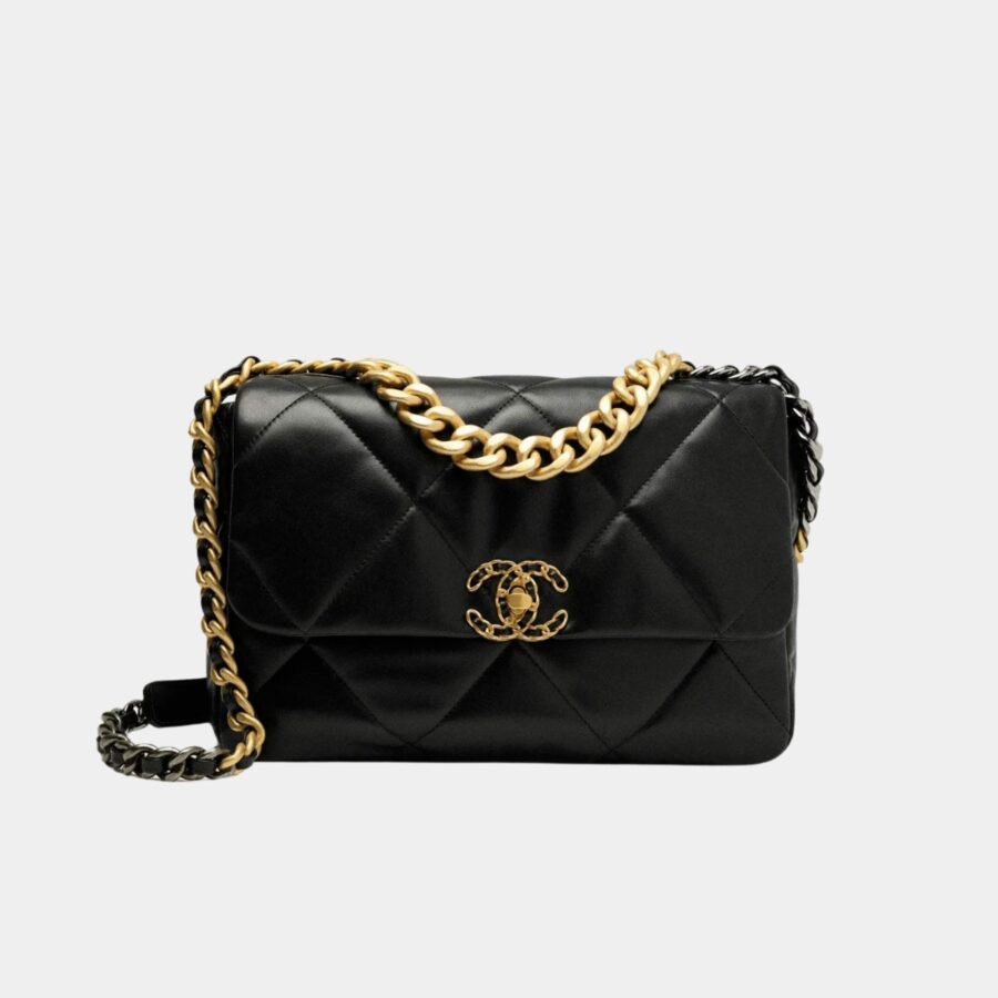 CHANEL 19 Large Handbag Shiny Lambskin | Studio Nafay