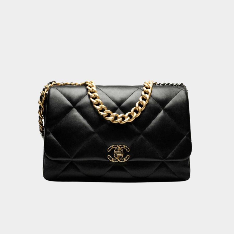 CHANEL 19 Maxi Handbag Shiny Lambskin | Studio Nafay