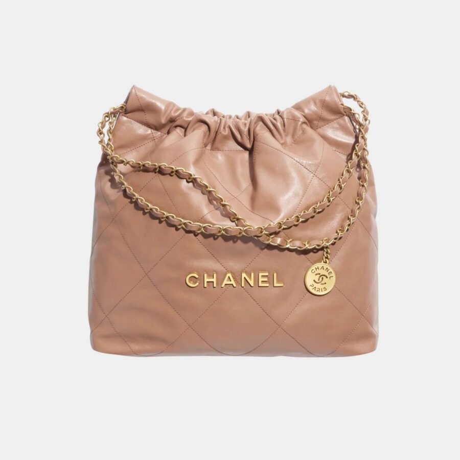 Chanel 22 Handbag Shiny Calfskin & Gold Tone Metal | Studio Nafay