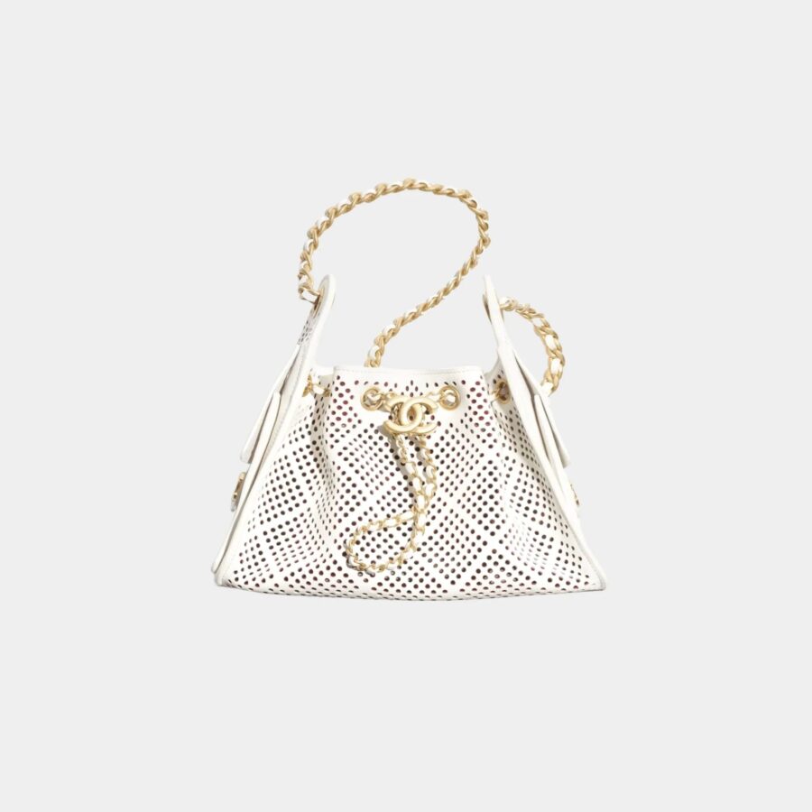 Chanel 25 Mini Handbag Perforated Calfskin & Gold Tone Metal | Studio Nafay